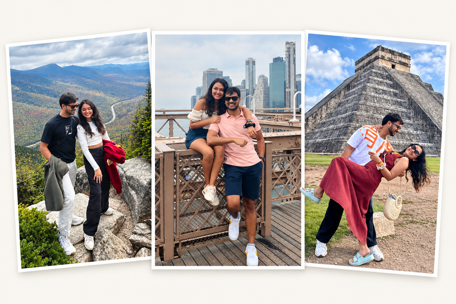 Three travel memories of Atul and Unnati together